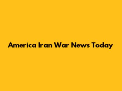America Iran War News Today