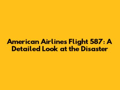 American Airlines Flight 587: A Detailed Look at the Disaster