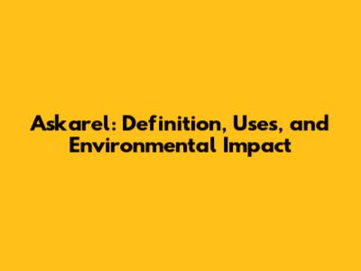 Askarel: Definition, Uses, and Environmental Impact