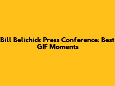 Bill Belichick Press Conference: Best GIF Moments