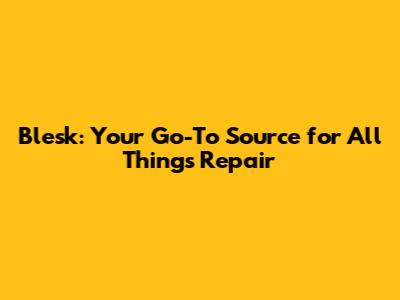 Blesk: Your Go-To Source for All Things Repair