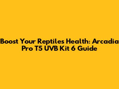 Boost Your Reptile's Health: Arcadia Pro T5 UVB Kit 6 Guide