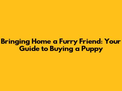 Bringing Home a Furry Friend: Your Guide to Buying a Puppy