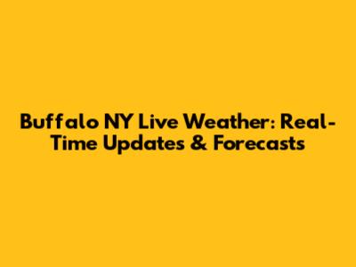 Buffalo NY Live Weather: Real-Time Updates & Forecasts