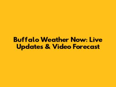 Buffalo Weather Now: Live Updates & Video Forecast