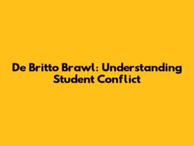De Britto Brawl: Understanding Student Conflict