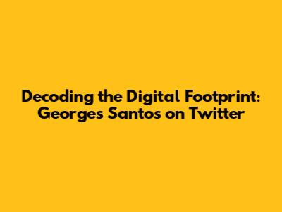 Decoding the Digital Footprint: Georges Santos on Twitter