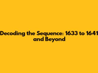 Decoding the Sequence: 1633 to 1641 and Beyond
