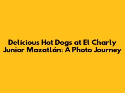 Delicious Hot Dogs at El Charly Junior Mazatlán: A Photo Journey