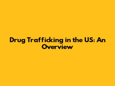 Drug Trafficking in the US: An Overview