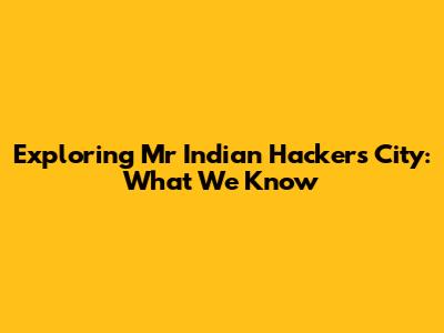 Exploring Mr Indian Hacker's City: What We Know