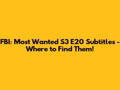 FBI: Most Wanted S3 E20 Subtitles - Where to Find Them!