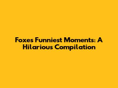 Foxes' Funniest Moments: A Hilarious Compilation