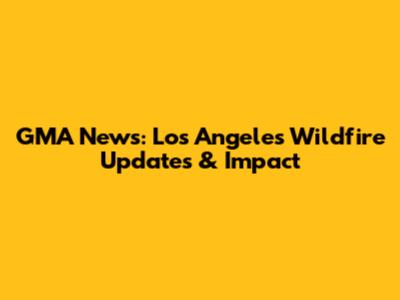GMA News: Los Angeles Wildfire Updates & Impact