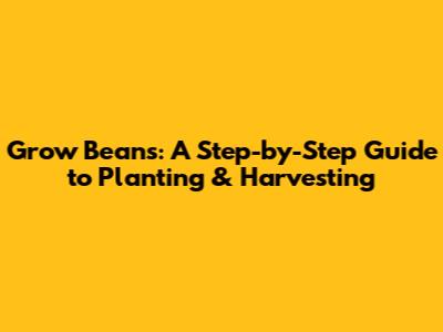 Grow Beans: A Step-by-Step Guide to Planting & Harvesting
