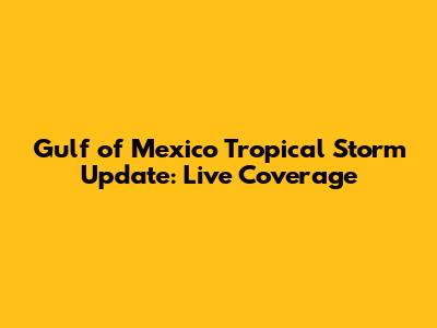 Gulf of Mexico Tropical Storm Update: Live Coverage