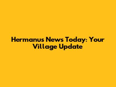Hermanus News Today: Your Village Update