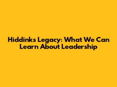 Hiddink's Legacy: What We Can Learn About Leadership