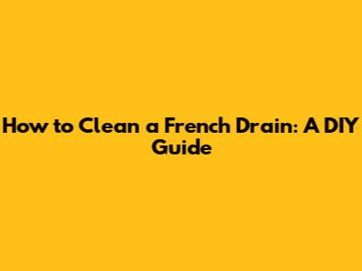 How to Clean a French Drain: A DIY Guide