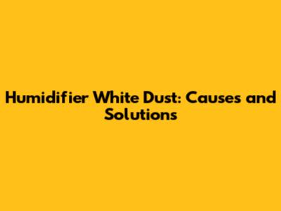 Humidifier White Dust: Causes and Solutions