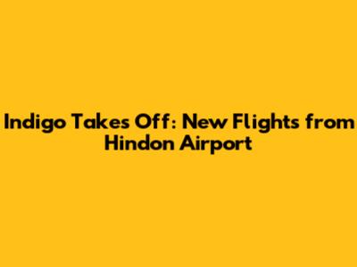 Indigo Takes Off: New Flights from Hindon Airport