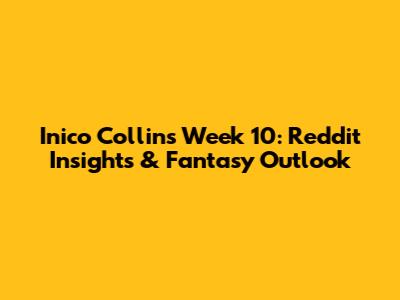 Inico Collins Week 10: Reddit Insights & Fantasy Outlook