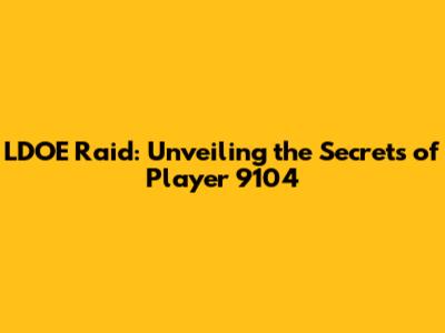 LDOE Raid: Unveiling the Secrets of Player 9104