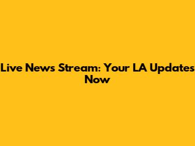 Live News Stream: Your LA Updates Now