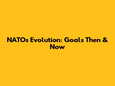 NATO's Evolution: Goals Then & Now