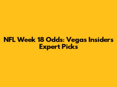 NFL Week 18 Odds: Vegas Insider's Expert Picks