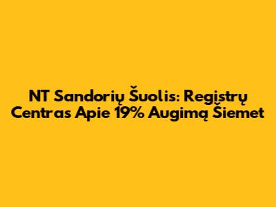 NT Sandorių Šuolis: Registrų Centras Apie 19% Augimą Šiemet