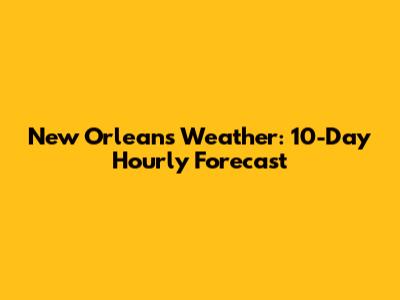 New Orleans Weather: 10-Day Hourly Forecast