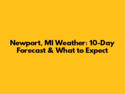 Newport, MI Weather: 10-Day Forecast & What to Expect