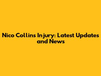 Nico Collins Injury: Latest Updates and News