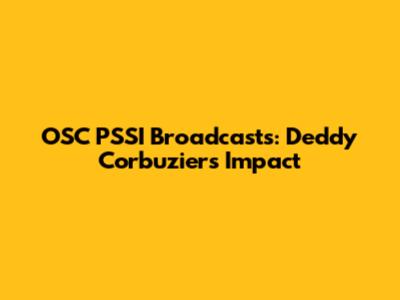OSC PSSI Broadcasts: Deddy Corbuzier's Impact