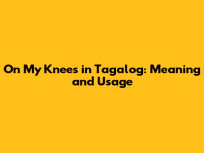 On My Knees in Tagalog: Meaning and Usage