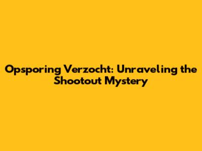 Opsporing Verzocht: Unraveling the Shootout Mystery