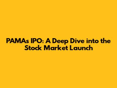 PAMA's IPO: A Deep Dive into the Stock Market Launch
