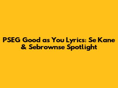 PSEG Good as You Lyrics: Se Kane & Sebrownse Spotlight
