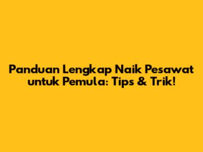 Panduan Lengkap Naik Pesawat untuk Pemula: Tips & Trik!