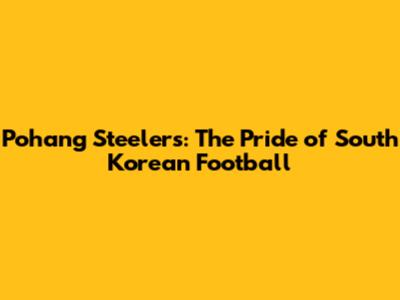 Pohang Steelers: The Pride of South Korean Football