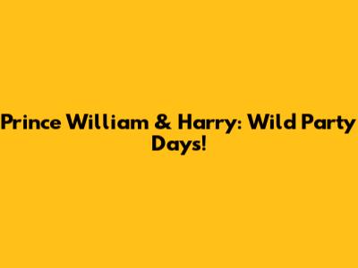 Prince William & Harry: Wild Party Days!