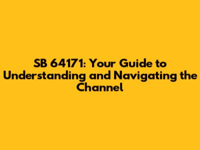 SB 64171: Your Guide to Understanding and Navigating the Channel