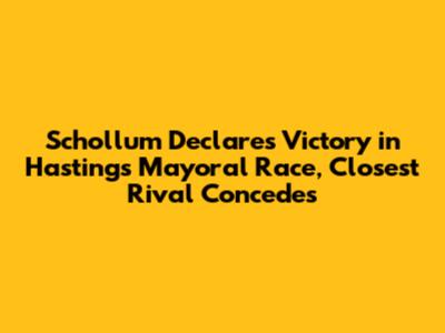 Schollum Declares Victory in Hastings Mayoral Race, Closest Rival Concedes