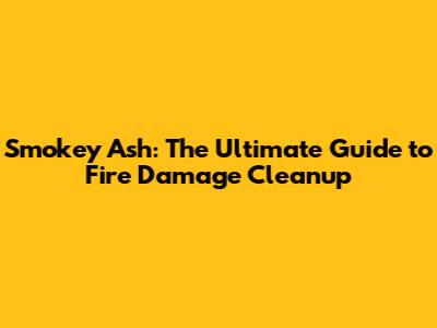 Smokey Ash: The Ultimate Guide to Fire Damage Cleanup