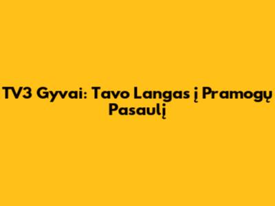 TV3 Gyvai: Tavo Langas į Pramogų Pasaulį