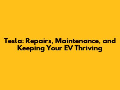 Tesla: Repairs, Maintenance, and Keeping Your EV Thriving