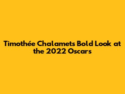Timothée Chalamet's Bold Look at the 2022 Oscars
