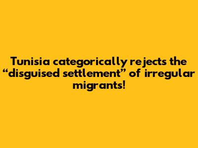 Tunisia categorically rejects the “disguised settlement” of irregular migrants!