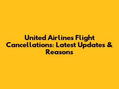 United Airlines Flight Cancellations: Latest Updates & Reasons